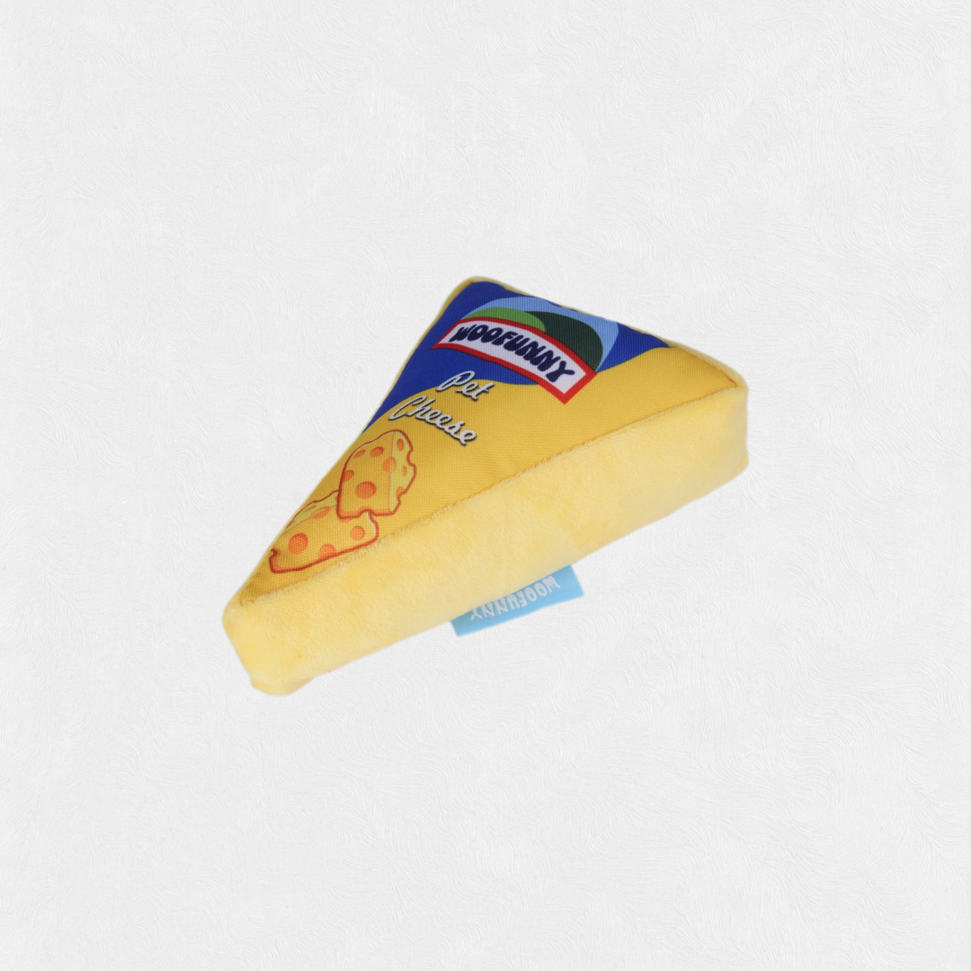 Woofunny Cheese Plush Squeaky Dog Toy