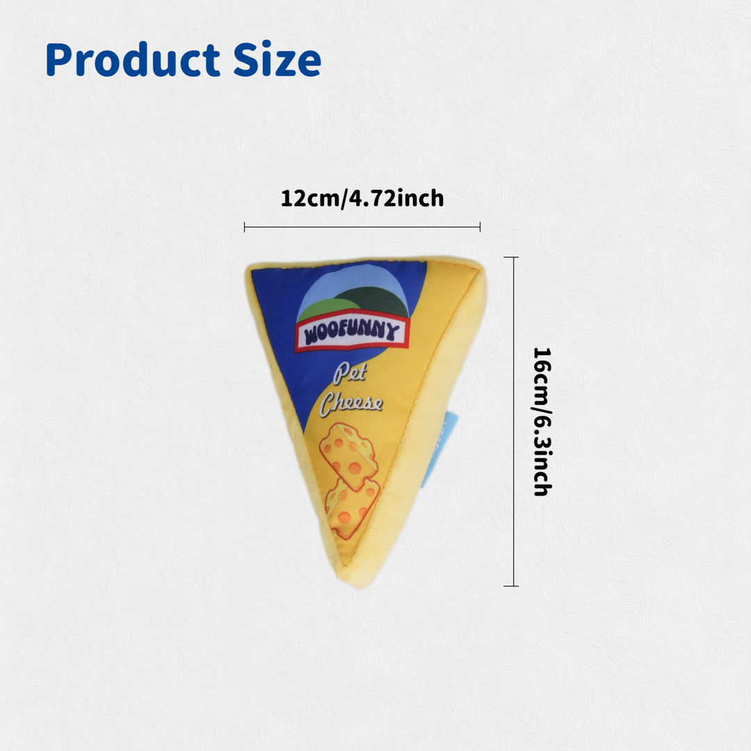 Woofunny Cheese Plush Squeaky Dog Toy