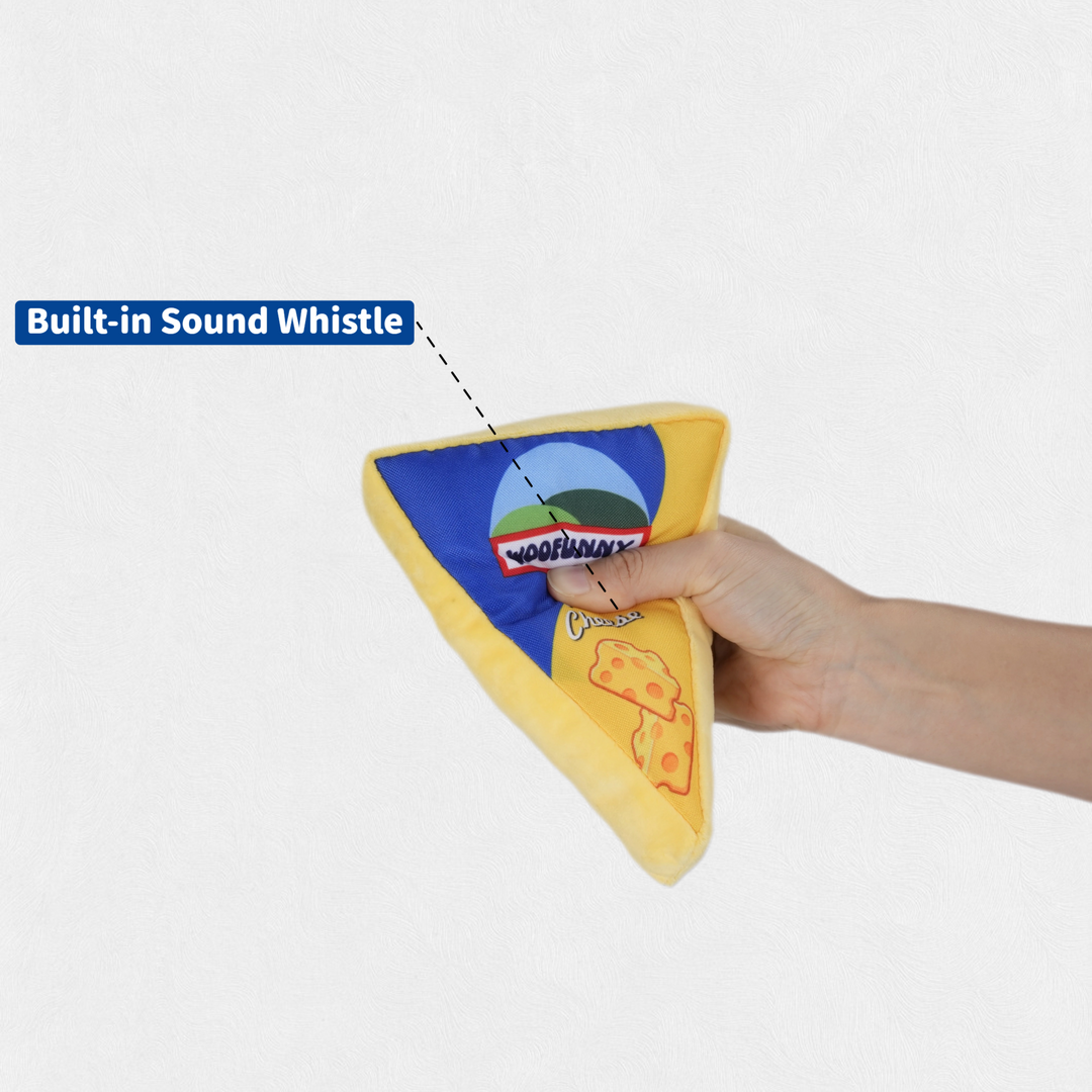 Woofunny Cheese Plush Squeaky Dog Toy