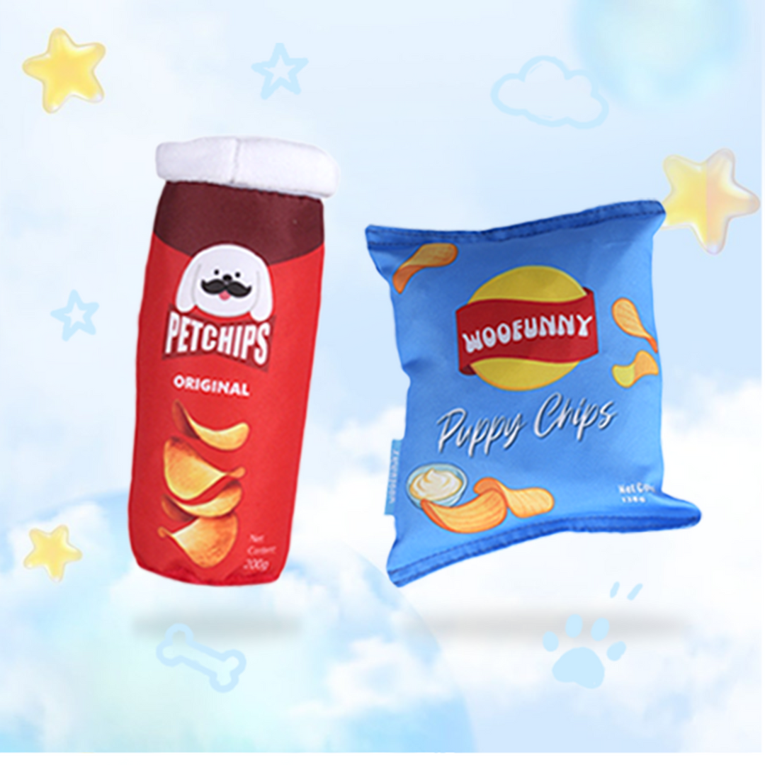 Woofunny Chip Plush Set Soft Squeaky Dog Toys