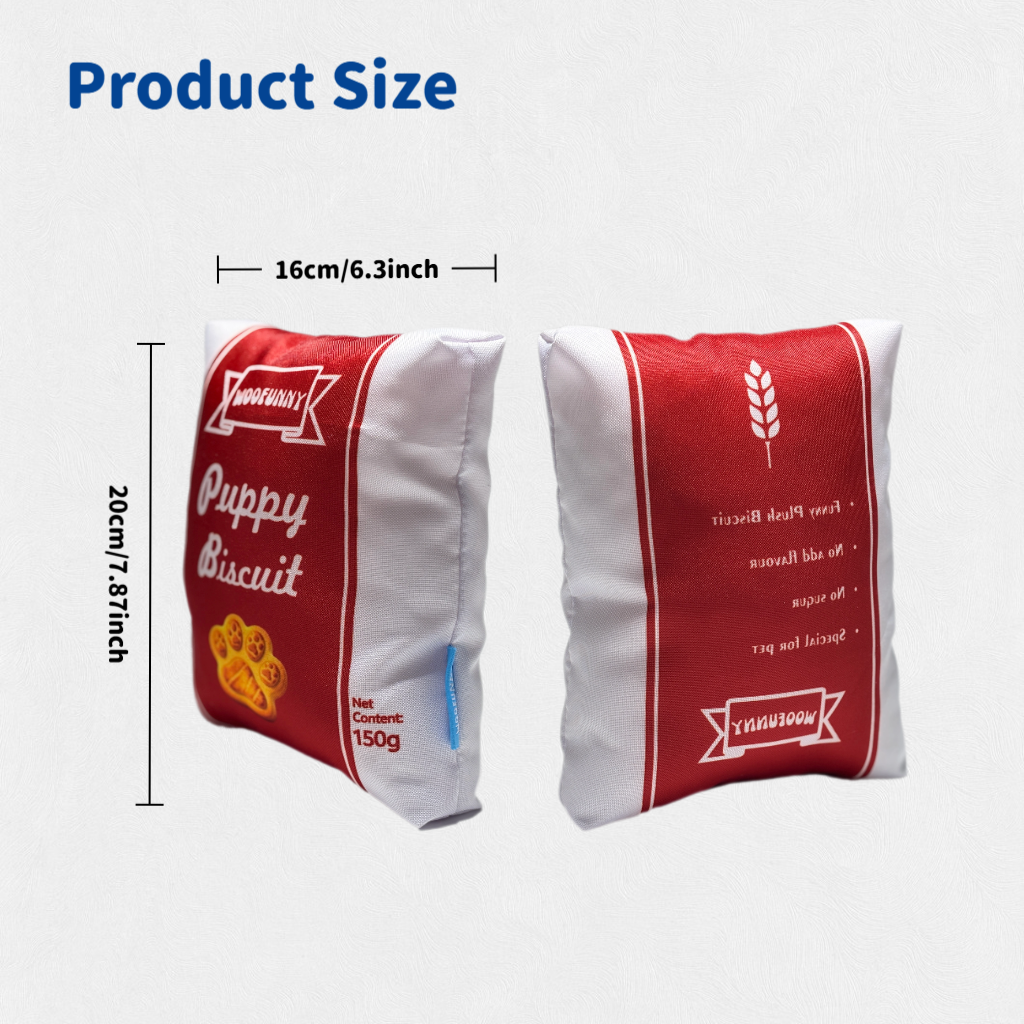 Woofunny Biscuit Bag Plush Squeaky Dog Toy