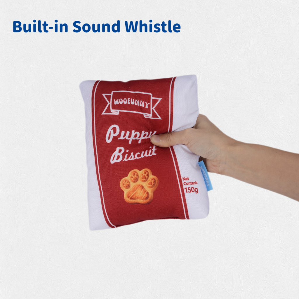 Woofunny Biscuit Bag Plush Squeaky Dog Toy