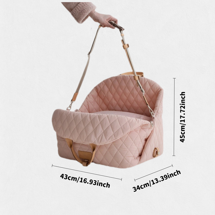 Woofunny Portable Dog Car Seat for Small Dogs (Up to 25lbs)