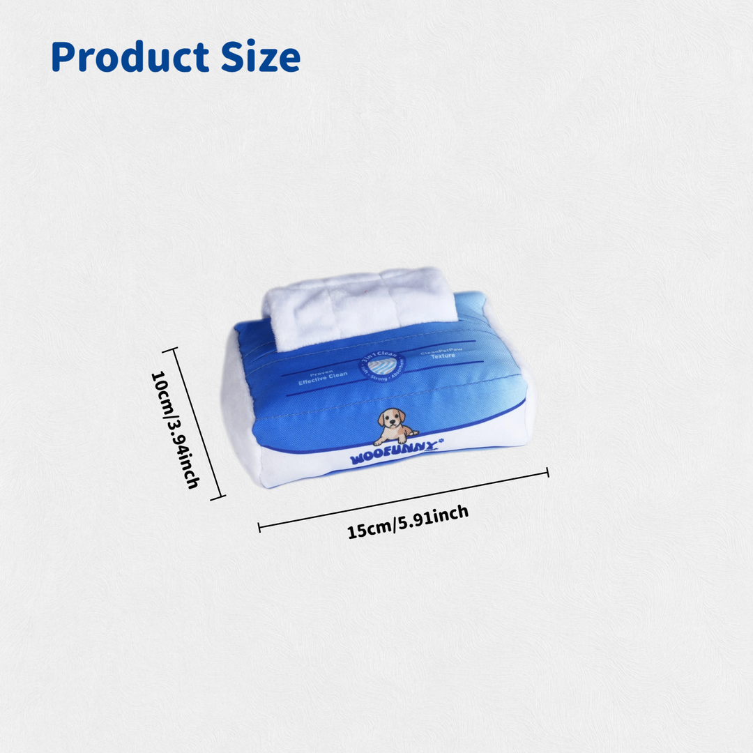 Woofunny Tissue Bag Plush Squeaky Dog Toy