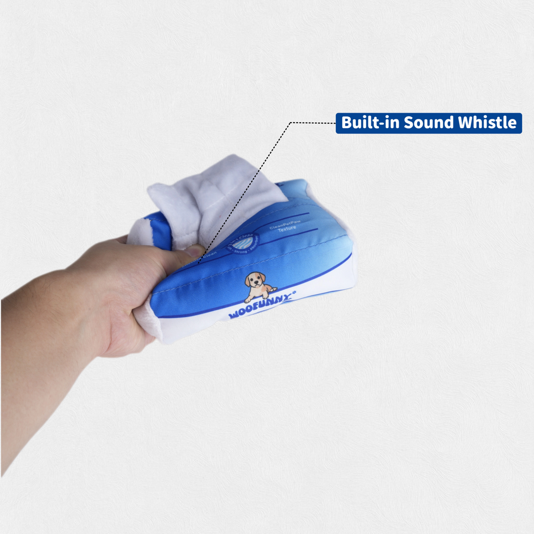 Woofunny Tissue Bag Plush Squeaky Dog Toy