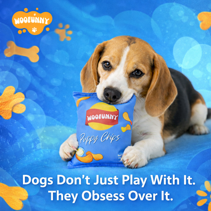 Woofunny Puppy Chips Plush Squeaky Dog Toy