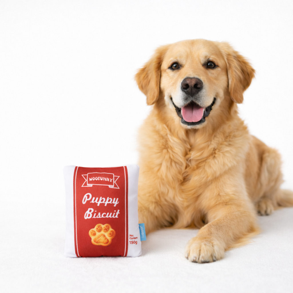 Woofunny Biscuit Bag Plush Squeaky Dog Toy